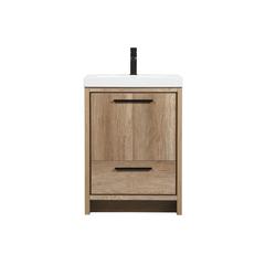 24 inch Single bathroom vanity in natural oak