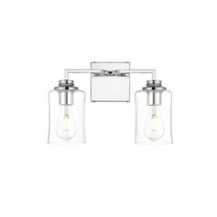 Ronnie 2 light Chrome and Clear Bath Sconce