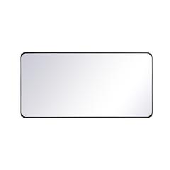 Soft corner metal rectangular mirror 30x60 inch in Black