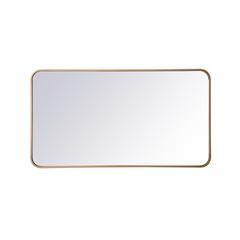 Soft corner metal rectangular mirror 22x40 inch in Brass