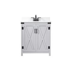30 inch Single bathroom vanity in grey with backsplash