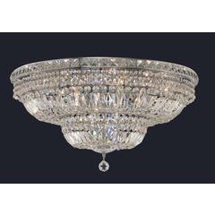 Tranquil 18 light Chrome Flush Mount Clear Royal Cut Crystal
