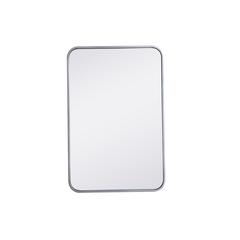 Soft corner metal rectangular mirror 20x30 inch in Silver