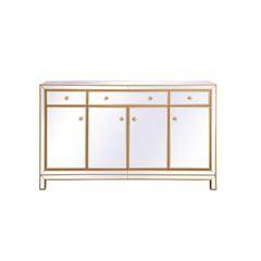 Reflexion 60 in. mirrored credenza in gold