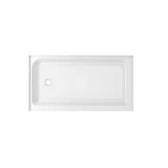 60x36 inch Single threshold shower tray left drain in glossy white