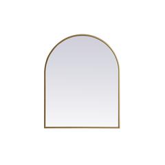 Metal Frame Arch Mirror 24x30 Inch in Brass
