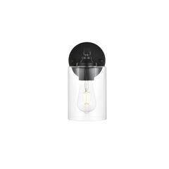 Mayson 1 light Black and Clear Bath Sconce