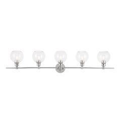 Collier 5 light Chrome and Clear glass Wall sconce