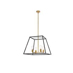 Declan 24 inch pendant in black and brass