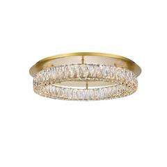 Monroe LED light gold Flush Mount Clear Royal Cut Crystal