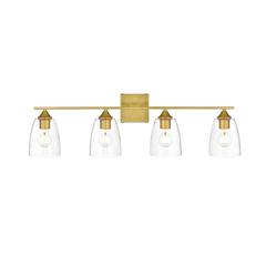 Harris 4 light Brass and Clear Bath Sconce