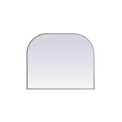 Metal Frame Arch Mirror 36x30 Inch in Silver