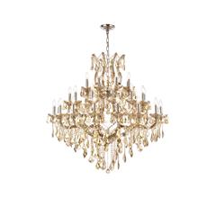 Maria Theresa 37 light Golden Teak Chandelier Golden Teak