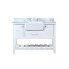48 inch Single bathroom vanity in white with backsplash