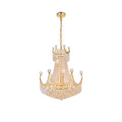 Corona 9 light Gold Chandelier Clear Royal Cut Crystal