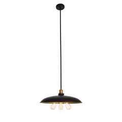Anders Collection Chandelier D20.5 H6.5 Lt:3 Black and Brass Finish