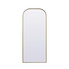 Metal Frame Arch Full Length Mirror 32x76 Inch in Brass