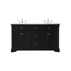 60 inch double bathroom vanity set in black