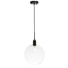 Emett 1 light Black and Clear glass pendant