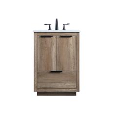 24 Inch SIngle Bathroom Vanity In Natural Oak