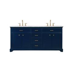 72 inch double bathroom vanity in blue