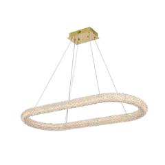 Bowen 42 inch Adjustable LED Chandelier in Satin Gold