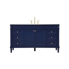 60 inch Single bathroom vanity in blue