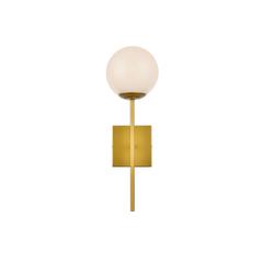 Neri 1 light brass and white glass wall sconce