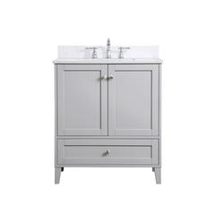 30 inch Single Bathroom Vanity in Grey with Backsplash