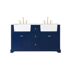 60 inch double bathroom vanity in blue
