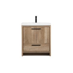 30 inch Single bathroom vanity in natural oak