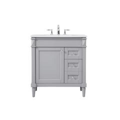 32 inch Single bathroom vanity in grey