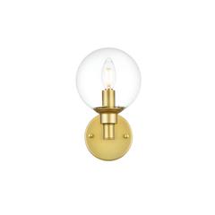 Jaelynn 1 light Brass and Clear Bath Sconce