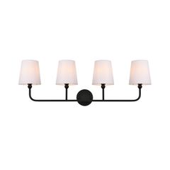 Colson 4 light Black and Clear Bath Sconce