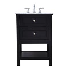 24 in. Single bathroom vanity set in Black