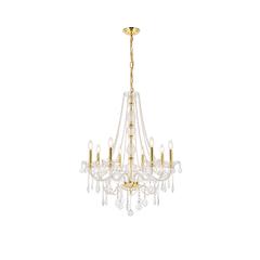 Verona 8 light Gold Chandelier Clear Royal Cut Crystal