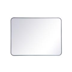 Soft corner metal rectangular mirror 27x36 inch in Silver