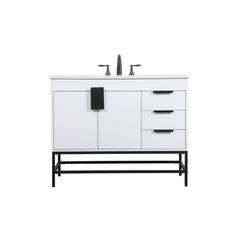 42 inch Single bathroom vanity in white