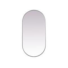 Metal Frame Oval Mirror 30x60 Inch in Silver