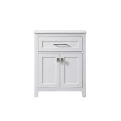 24 Inch Wide Bathroom Storage Freestanding Cabinet In White