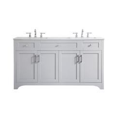 60 inch Double Bathroom Vanity in Grey