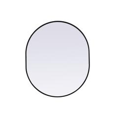 Metal Frame Oval Mirror 30x36 Inch in Black