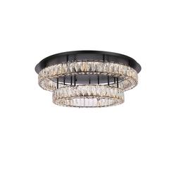 Monroe 30 inch LED double flush mount in black