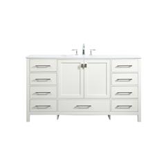 60 inch Single bathroom vanity in white