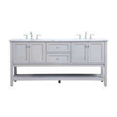 72 in. double sink bathroom vanity set in Grey