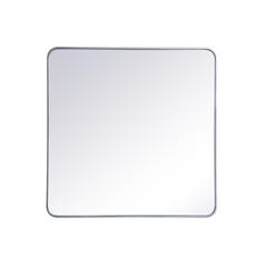 Soft corner metal rectangular mirror 36x36 inch in Silver