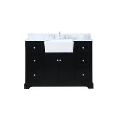 48 inch Single bathroom vanity in black with backsplash