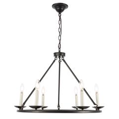Maine 6 light Black chandelier