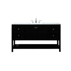 60 inch Single bathroom vanity in black