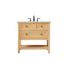 36 inch Single bathroom vanity in natural wood